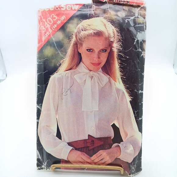 Vintage Sewing PATTERN See and Sew 3403, Butterick 1984 Misses Blouse, Size B 14 - Picture 1 of 2